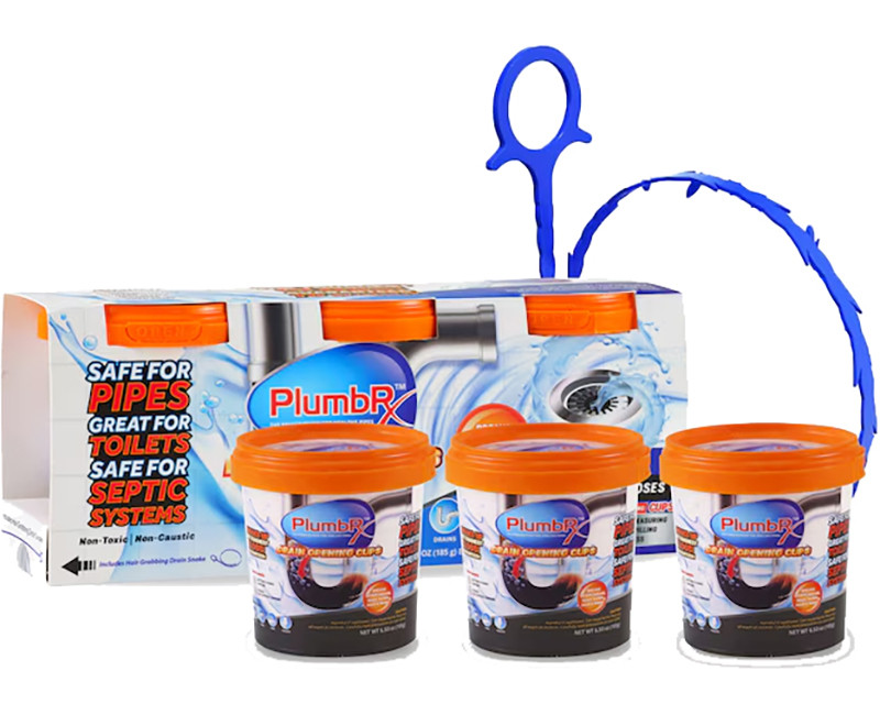 PLUMBRX DRAIN OPENING CUPS - 3 PACK WITH SNAKE