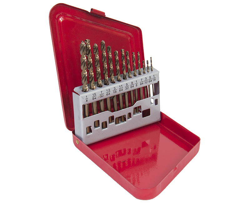 13 Piece Cobalt Drill Bit Set - 1/16" To 1/4"