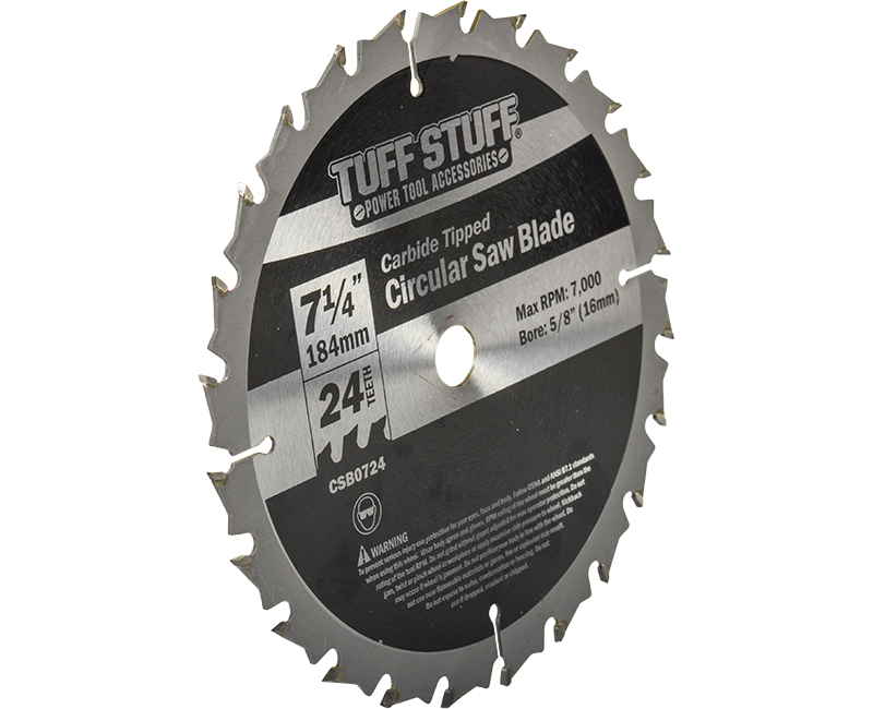 7-1/4" Circular Saw Blade Carbide Tipped 24 Teeth - Display Box