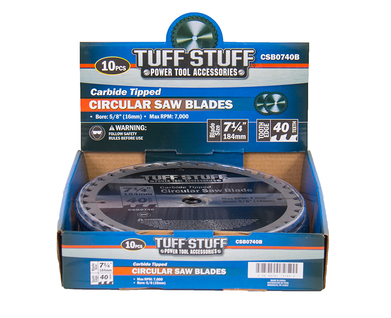 7-1/4" Circular Saw Blade Carbide Tipped 40 Teeth - Display Box