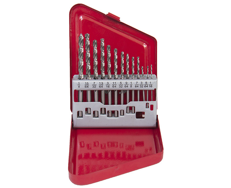 13 Piece High Speed Drill Bit Set - 1/16" To 1/4"