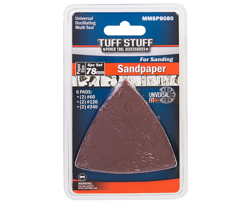 Universal Oscillating Multi Tool Sandpaper Holder Carded - 6 Pack