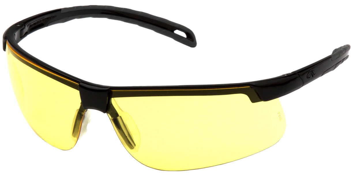 Safety Glasses Black Frame - Amber Lens