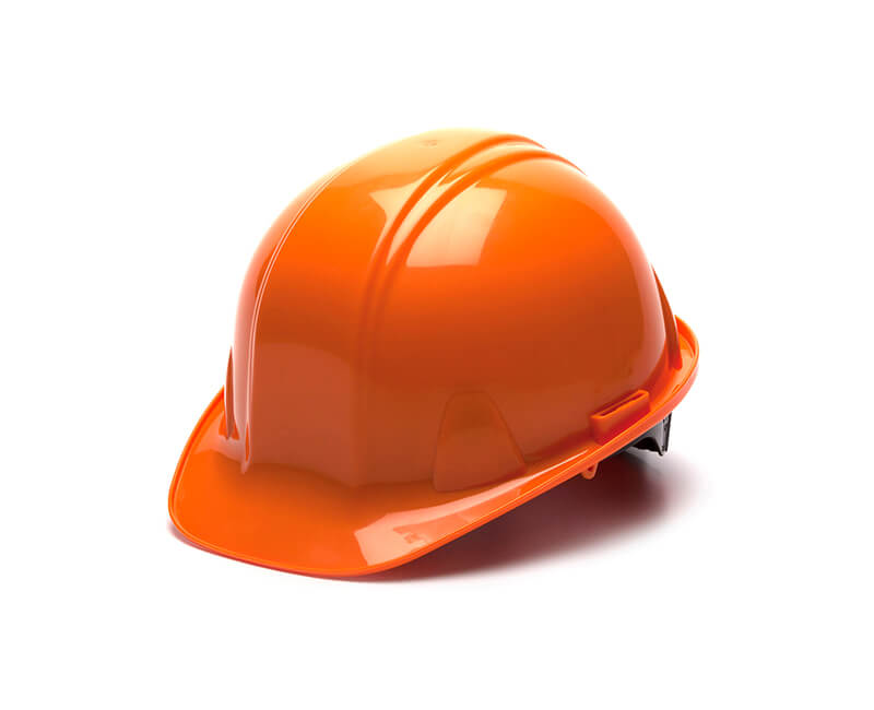 Orange Hard Hat - 4 Point Pin Lock Suspension