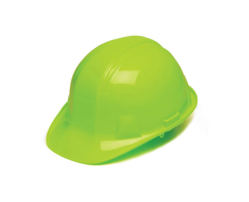 Hi-Viz Lime Hard Hat - 4 Point Ratchet Suspension