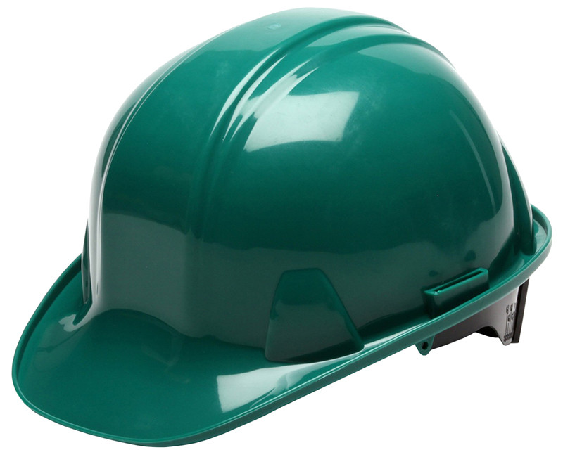 GREEN HARD HAT W/ 4 POINT PIN LOCK SUSPENSION