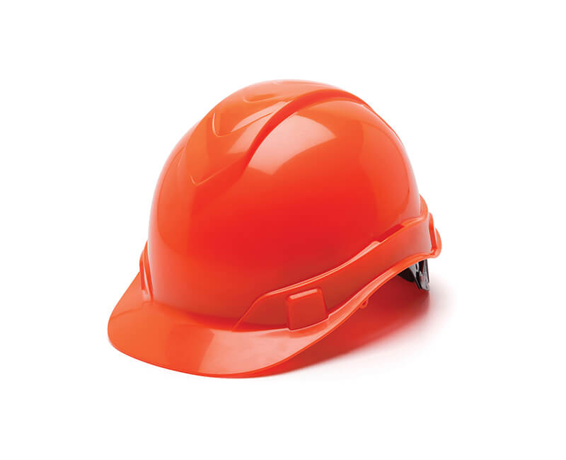 Hi-Vis Orange Hard Hat - 6 Point Ratchet Suspension