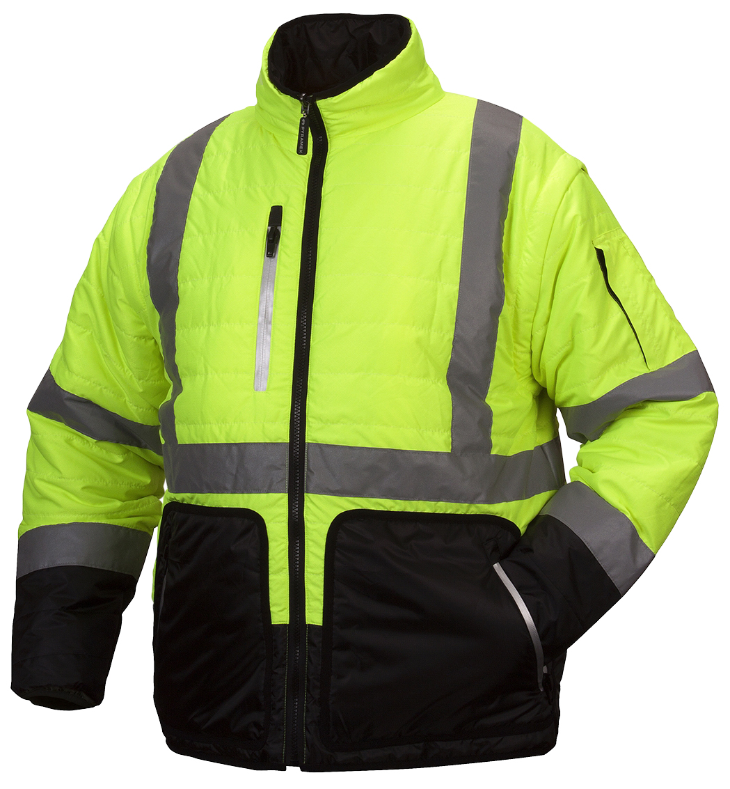 Hi-Vis Lime Quilted Jacket - X-Large