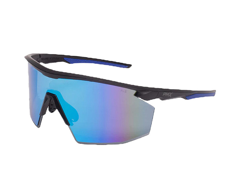 BLUE MIRROR GLASSES MATTE BLACK + BLUE TEMPLES UNPARALLED COMFORT + STYLE