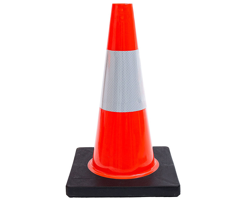 18" ORANGE TRAFFIC SAFETY CONE 3 LB WITH 6" REFLECTIVE COLLAR