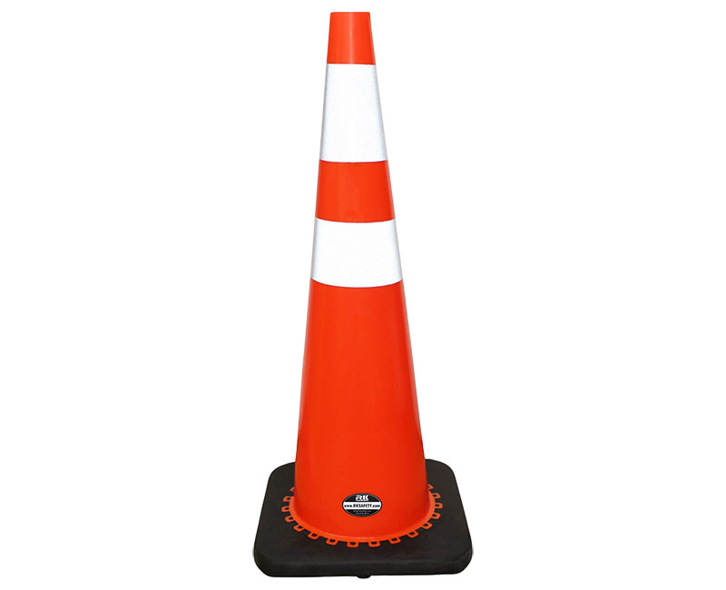36" ORANGE SAFETY CONE WITH 2 REFLECTIVE COLLARS