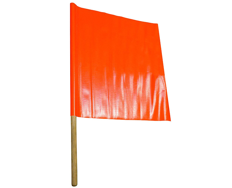 18" X 18" ORANGE SAFETY FLAG W/ 27" DOWEL