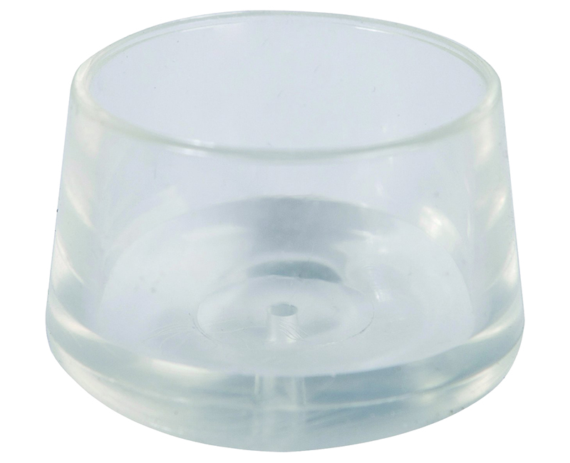 3/4" Clear Leg Tip - 4 Piece Per Card