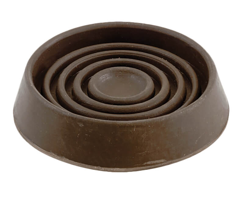 1-1/2" I.D. Round Brown Rubber Cups - 4 Per Card