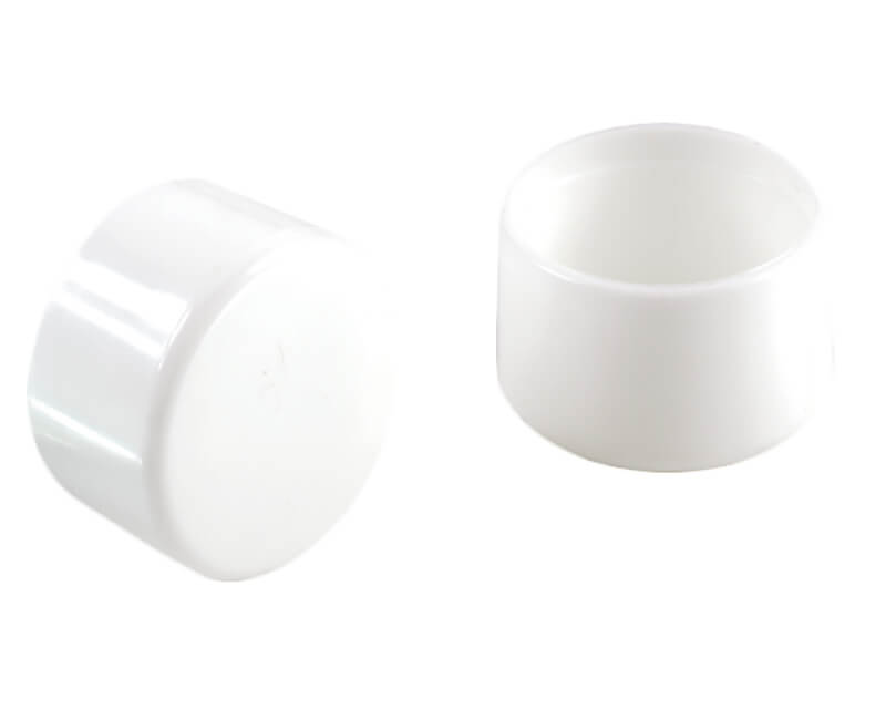 1/2" White Plastic Leg Tip - 4 Per Card