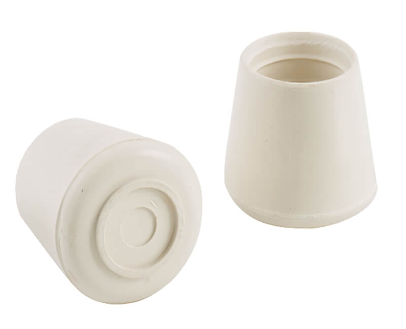 1/2" White Rubber Leg Tip - 4 Per Card