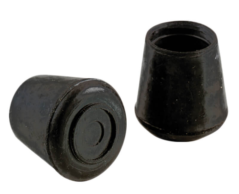 1/2" Black Rubber Leg Tip - 4 Per Card