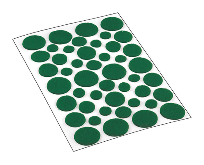 Assorted Green Felt Pads - 46 Per Card