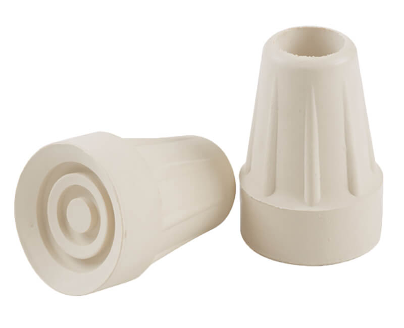 3/4" - 7/8" Cream Rubber Crutch Tips - 2 Per Card