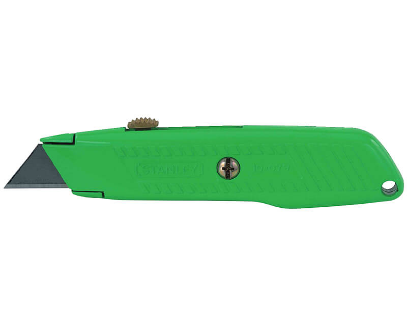Green Retractable Utility Knife With Interlock