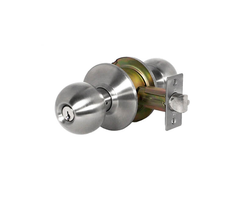 Heavy Duty Cylindrical Ball Knob - Privacy Lockset US32D 2-3/4 Backset