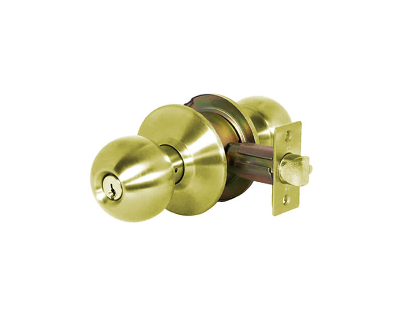 Heavy Duty Cylindrical Ball Knob - Entry Lockset US3 2-3/4 Backset
