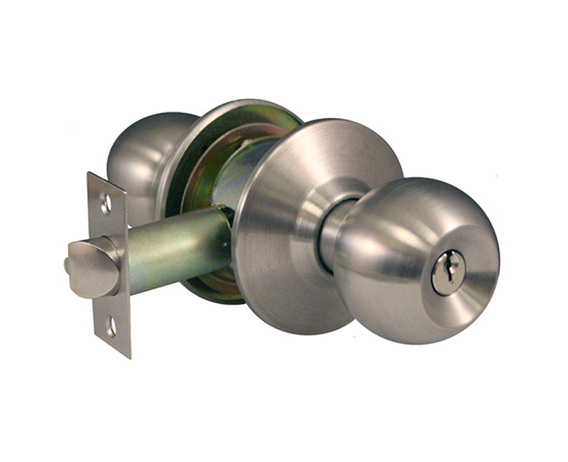 Heavy Duty Cylindrical Ball Knob - Storeroom Lockset US3 2-3/4 Backset