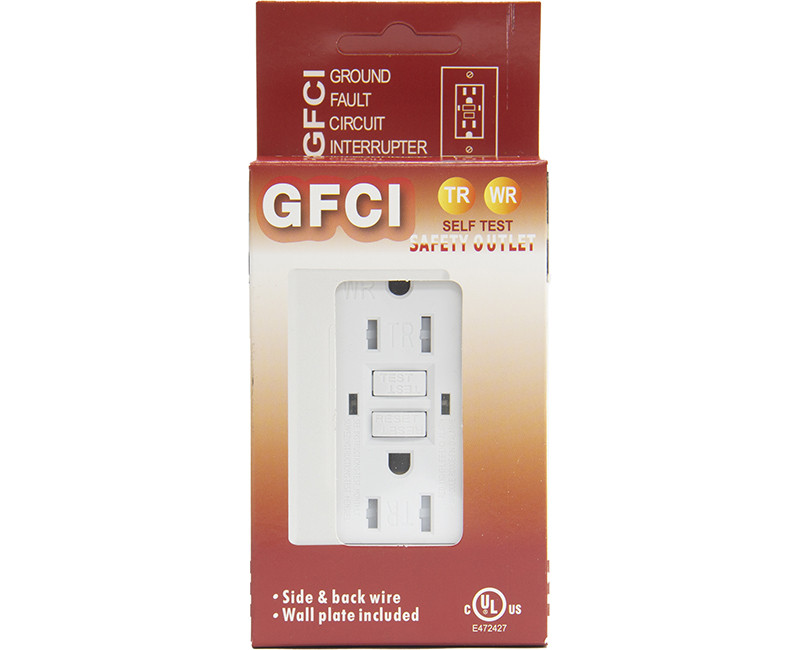 White GFCI Tamper/Weather Resistant Self Test - 15 AMP