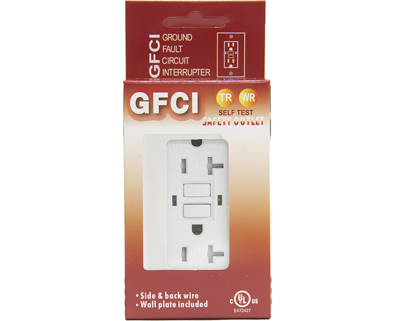 White GFCI Tamper/Weather Resistant Self Test - 20 AMP