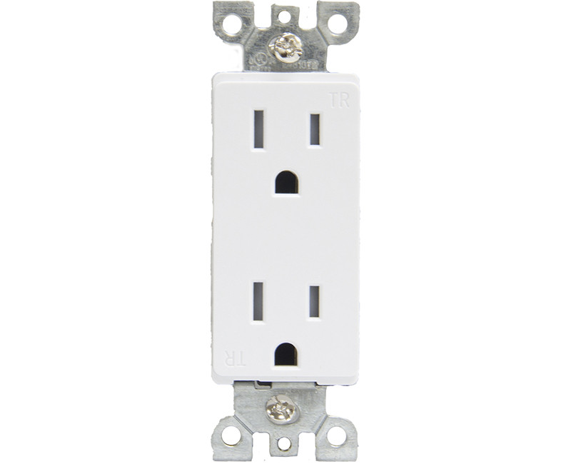 15 AMP 120 Volt Decorator Duplex Receptacle - White Boxed