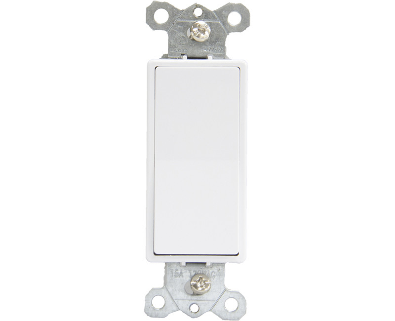 15 AMP 120 Volt Decorator Single-Pole Single Switch - White Boxed