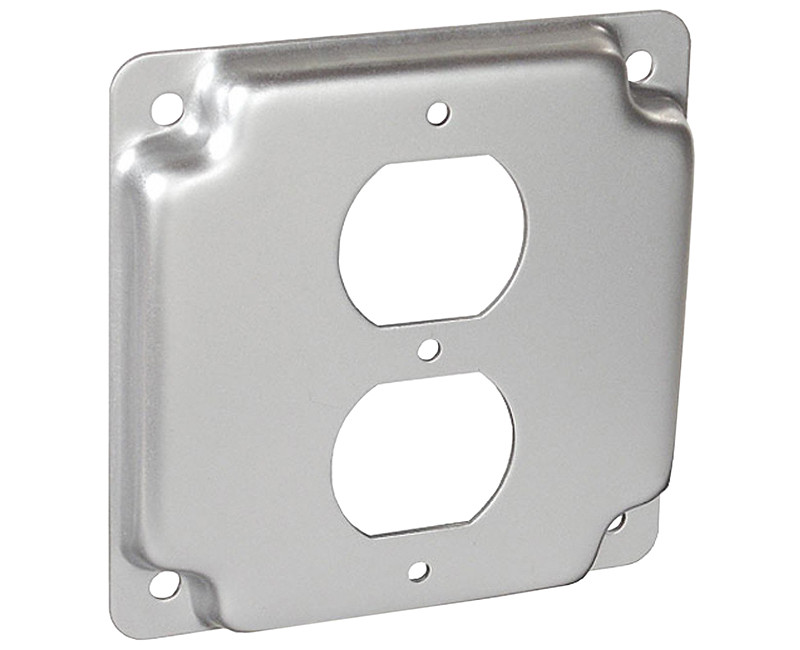 ELECTRICAL BOX COVER 4" SQUARE 1900 RAISED SINGLE DUPLEX