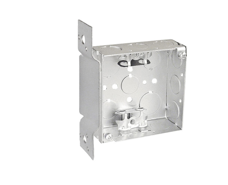 ELECTRICAL STEEL BOX 4" SQUARE DRYWALL WITH BX CLAMPS