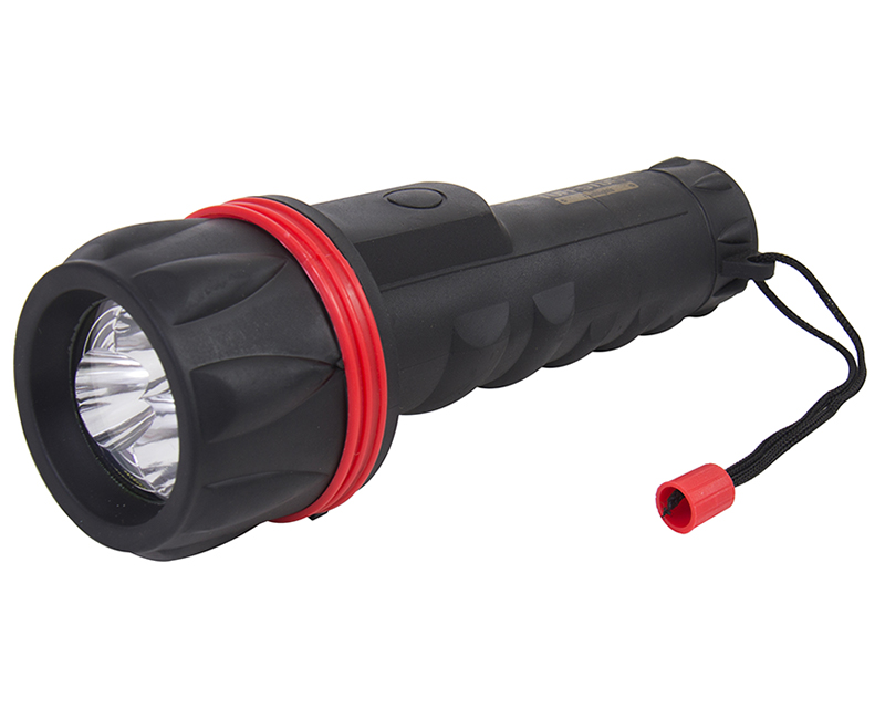 3 LED 2-D Flashlight With Rubber Grip