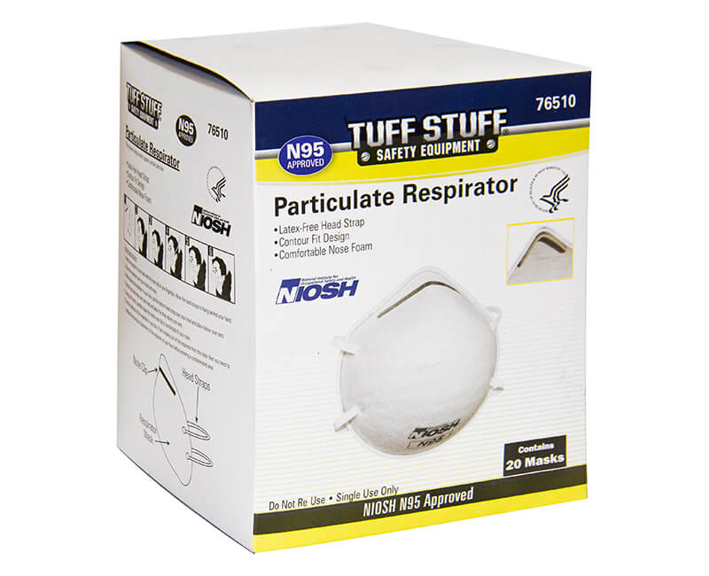 20 PC. N95 Particulate Respirator No Valve