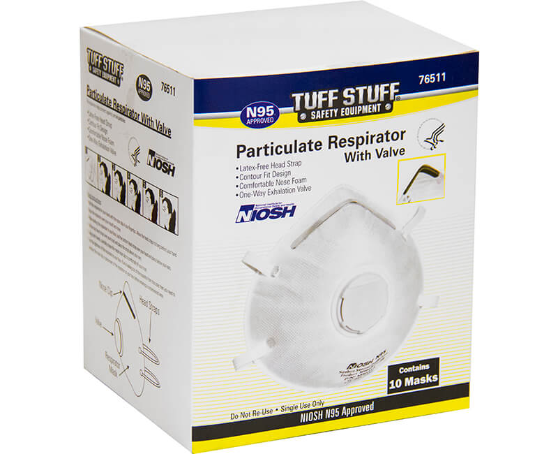 10 PC. N95 Particulate Respirator With Valve