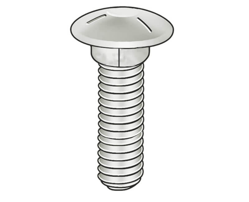 Carriage Bolts With Nuts - 3/16" X 1"