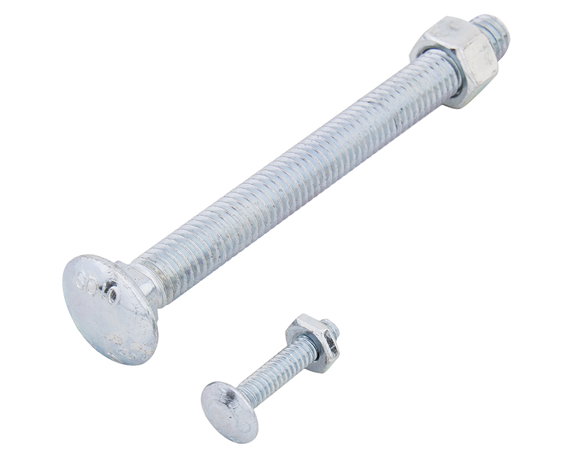 Carriage Bolts With Nuts - 3/16" X 2"
