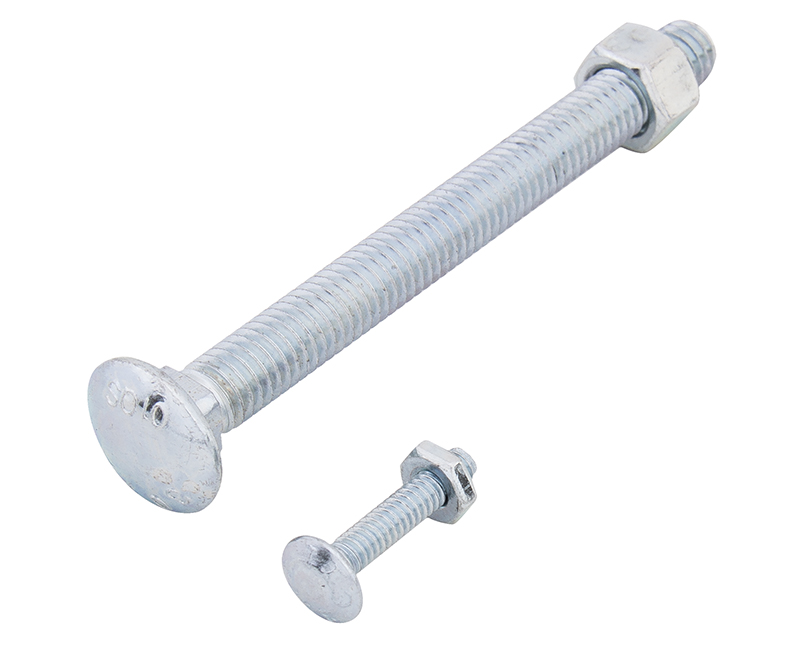 Carriage Bolts With Nuts - 3/16" X 3"