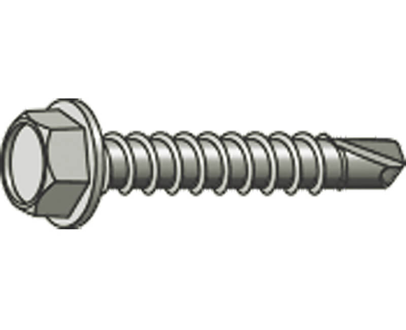 Self Drill Hex Tek Screws - 8" X 1/2"