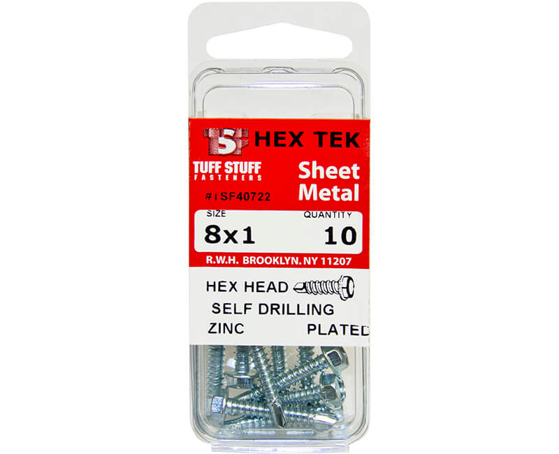 Self Drill Hex Tek Screws - 8" X 1"