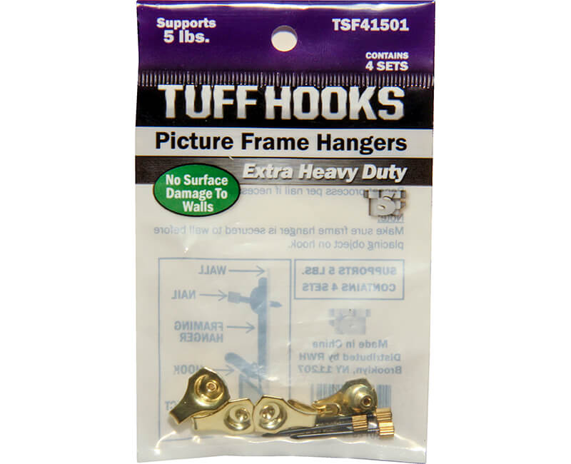 5 LB. Extra Heavy Picture Hooks - Brass Finish