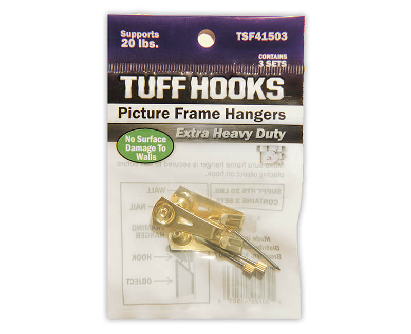 20 LB. Extra Heavy Picture Hooks - Brass Finish