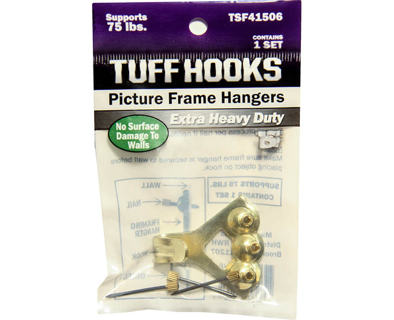 75 LB. Extra Heavy Picture Hooks - Brass Finish