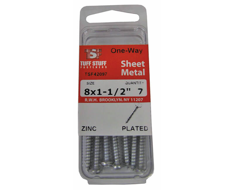 One Way Sheet Metal Screws - 8" X 1-1/2"