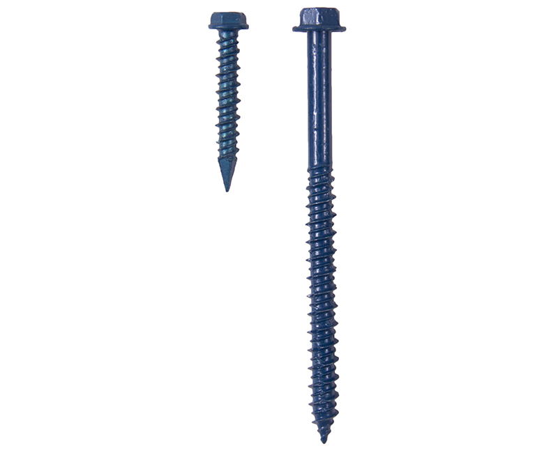 Concrete Screw Blue Xylan Hex Washer Slotted - 3/16" X 1-1/4"