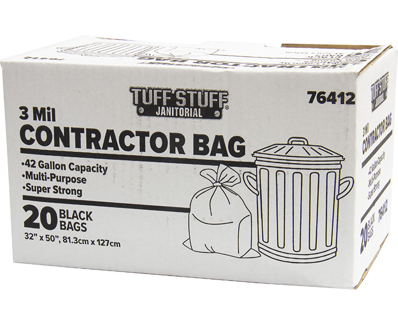 3 Mil Contractor Bags 42 Gal 32 x 50 - 20 Ct. Boxed