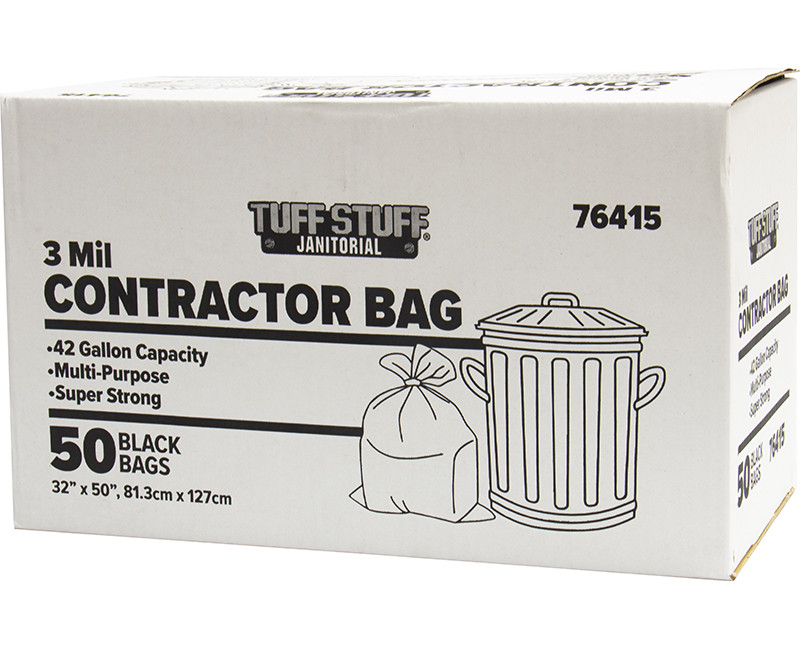 3 Mil Contractor Bags 42 Gal 32 x 50 - 50 Ct. Boxed