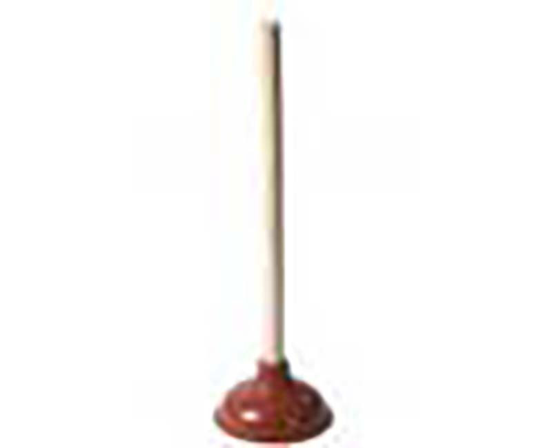 TOILET PLUNGER RED CAP 6" 18" WOOD HANDLE