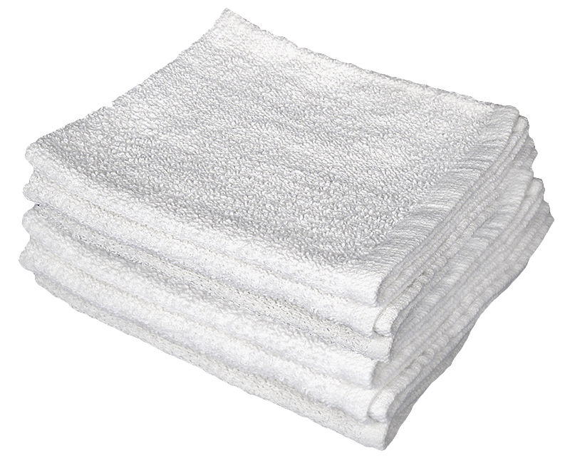 14" x 17" White Terry Cloth Towels 100% Cotton Polybag - 3 Pack